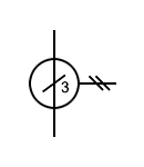 Símbolo del transformador de corriente de tres conductores