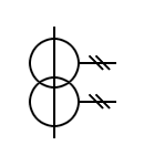 Símbolo del transformador de corriente doble y un solo núcleo