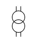Símbolo del transformador de tensión unifilar monofásico