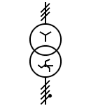 Símbolo del transformador trifásico estrealla zig zag