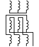 Símbolo del transformador trifásico  estrella zig zag