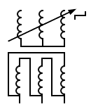 símbolo del transformador trifásico regulable