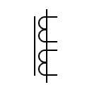 Símbolo del transformador de corriente de doble núcleo