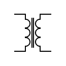 Símbolo del transformador con reactor núcleo laminado
