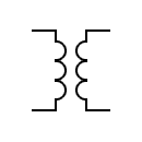 Símbolo del transformador eléctrico
