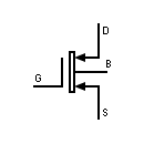 Símbolo transistor tipo empobrecimiento 4 terminales