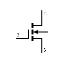 Símbolo transistor MOSFET, tipo enriquecimiento enhancement