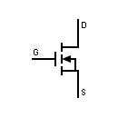 Símbolo transistor MOSFET enriquecimiento