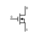 Símbolo transistor MOSFET enriquecimiento