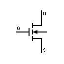 Símbolo transistor MOSFET, tipo enriquecimiento enhancement