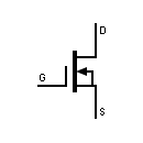 Símbolo transistor MOSFET enriquecimiento