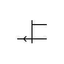 Símbolo del transistor JFET, canal P