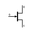 Símbolo del transistor JFET canal N