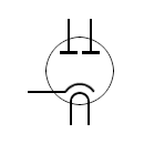 Símbolo de la válvula electrónica duodiodo