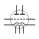 Símbolo de la válvula electrónica doble triodo